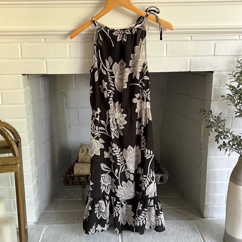 Joe Fresh summer print sheer mid length dress- size XS